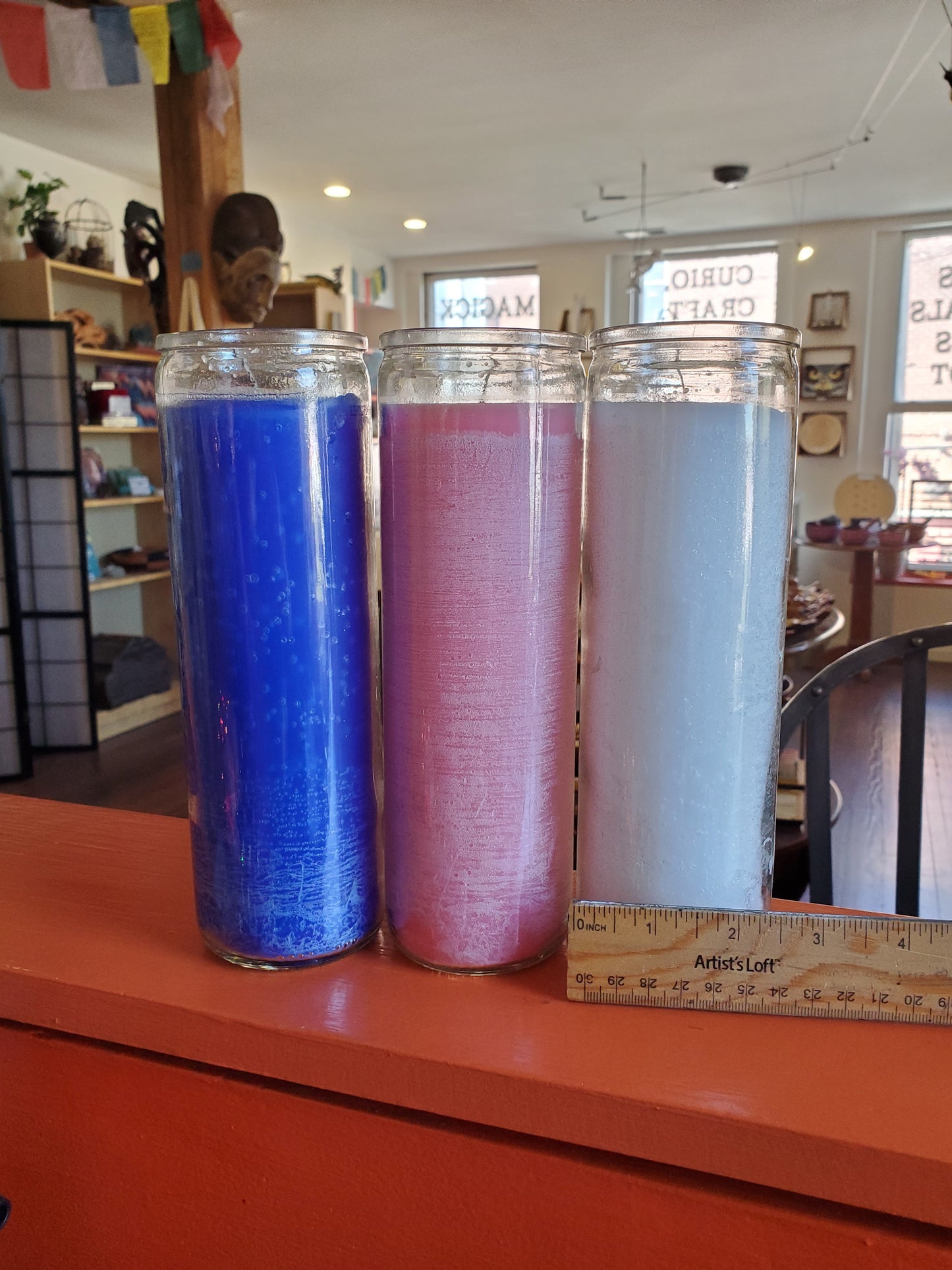 Wide Glass Enclosed Candle - 2.25"x8"