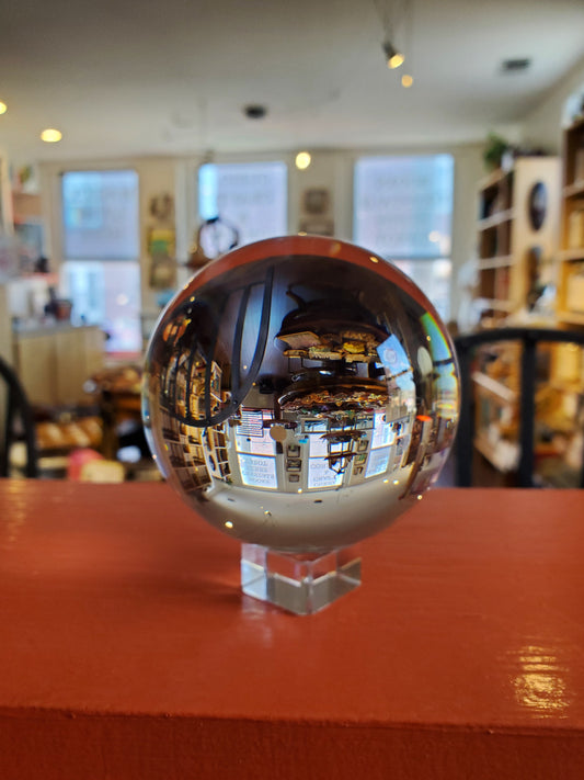 Clear Gazing Ball with Stand
