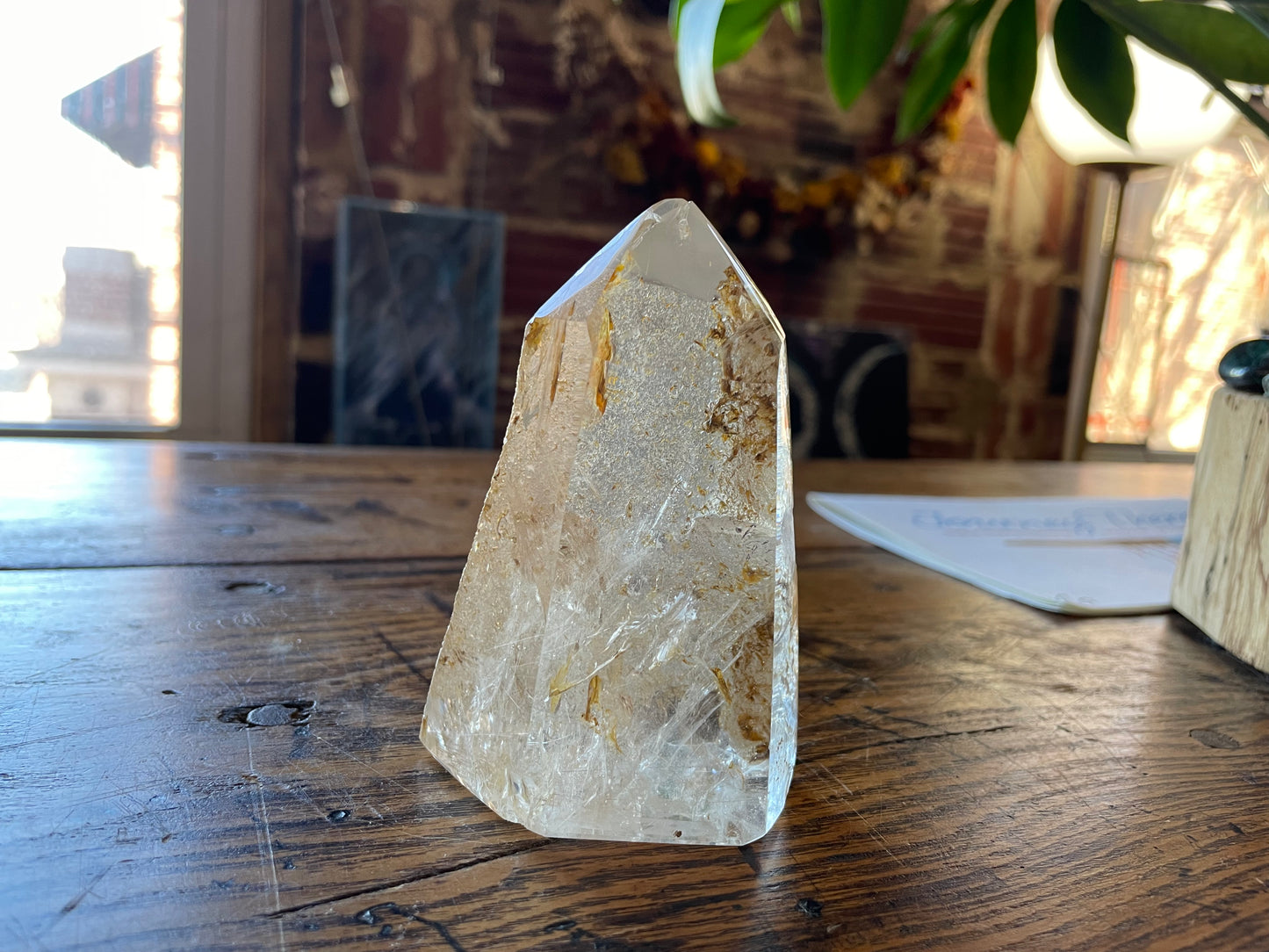 Large Quartz Point with Inclusions