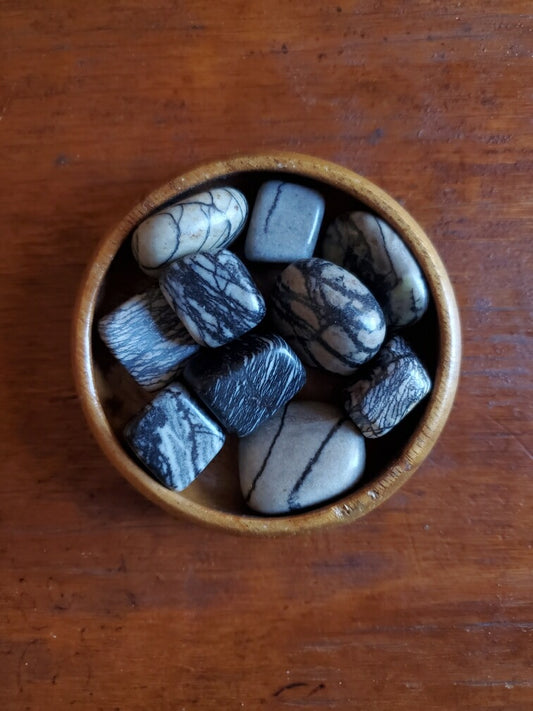 Spider Web Jasper - tumbled