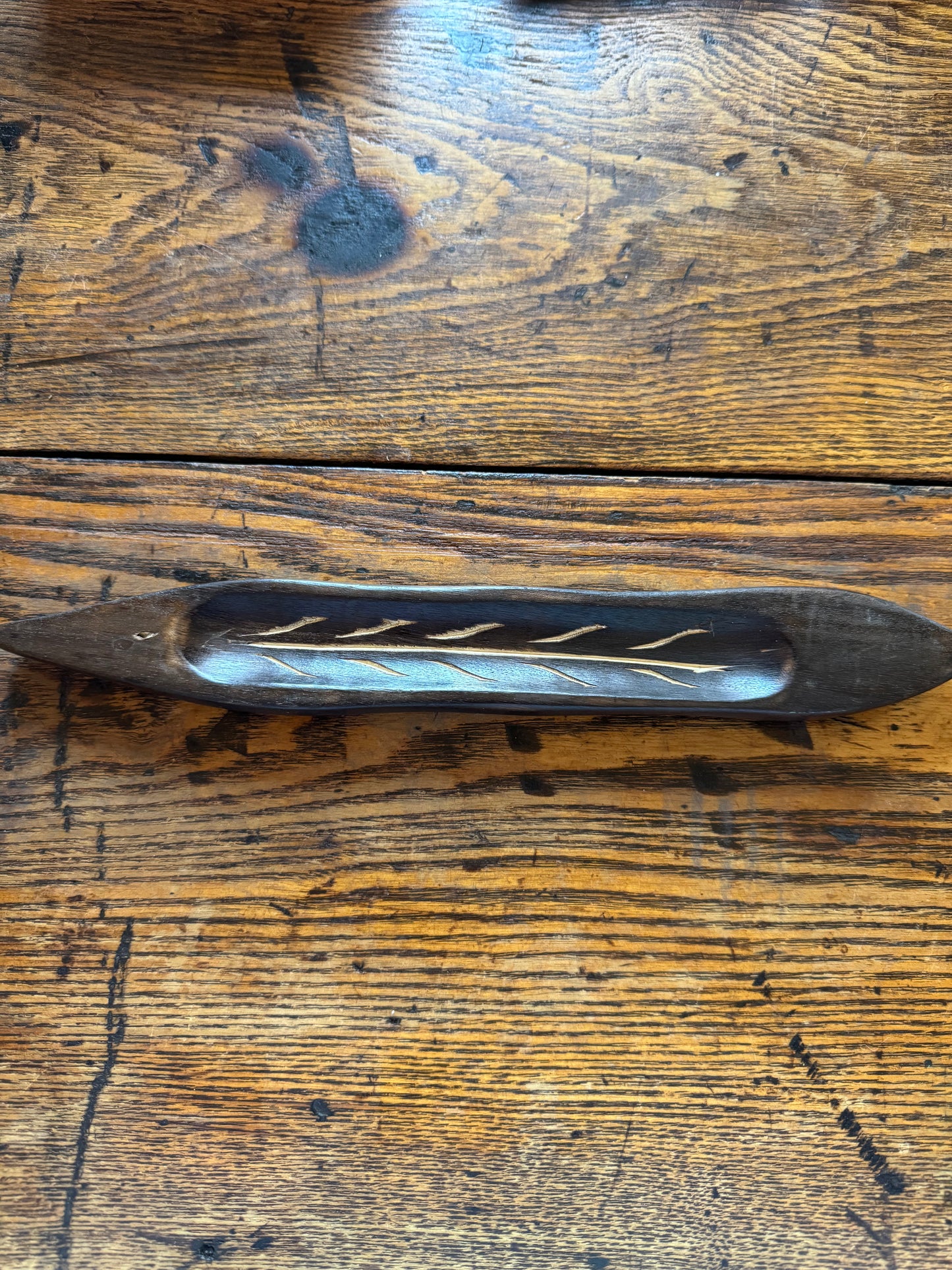 Wood Leaf Incense Holder