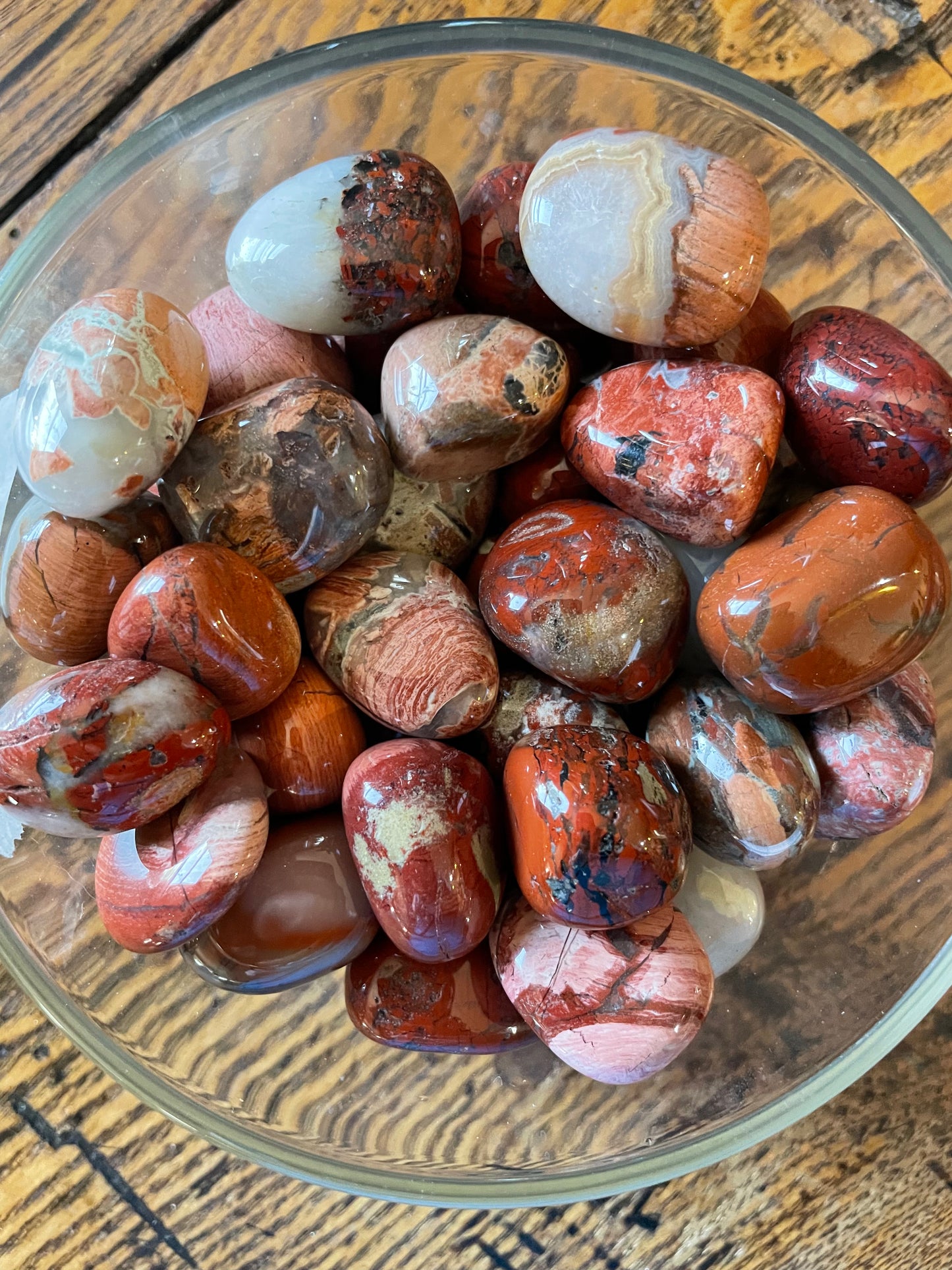 Red Silver Leaf Jasper - tumbled