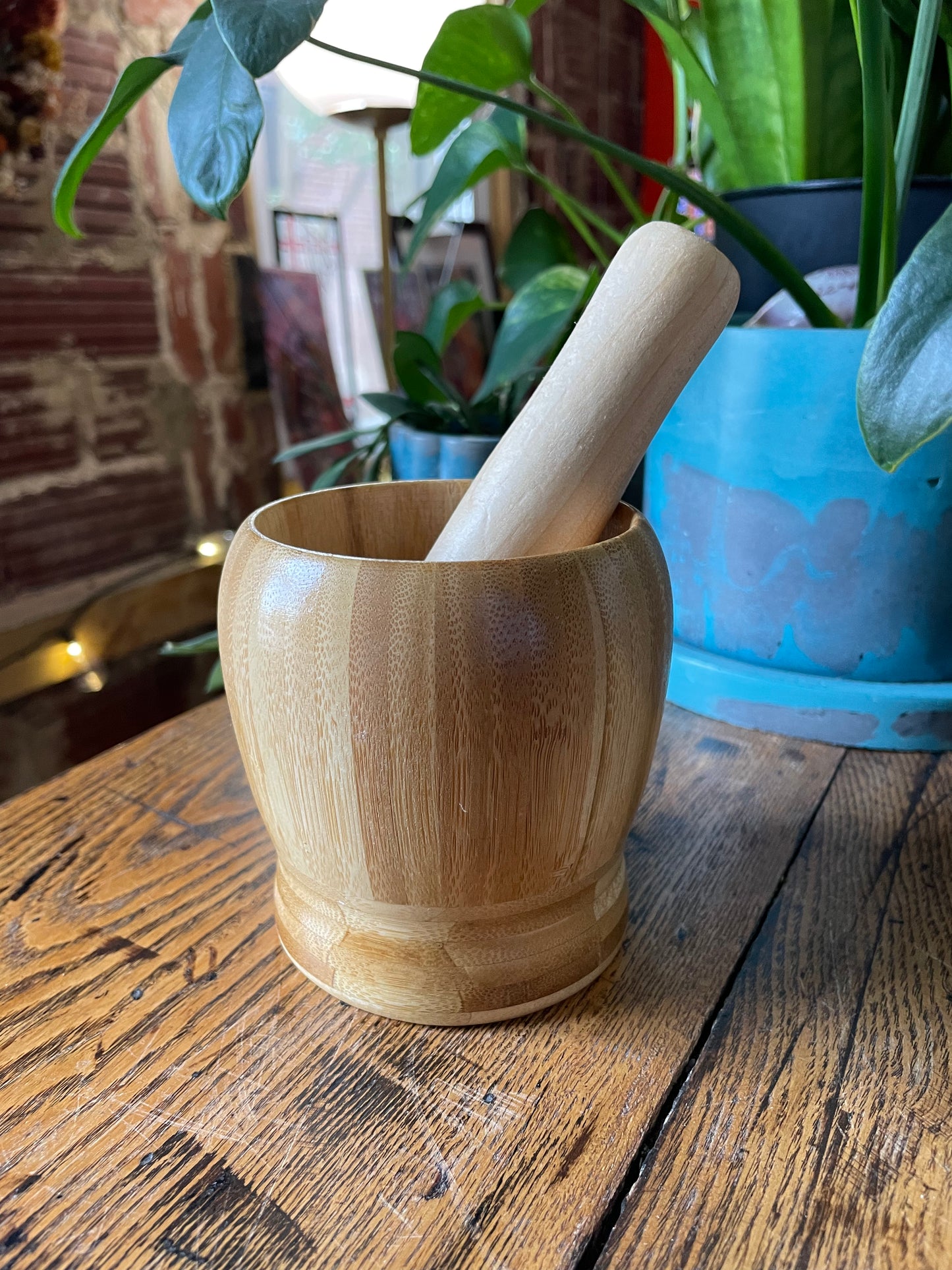 Wooden Mortar & Pestle