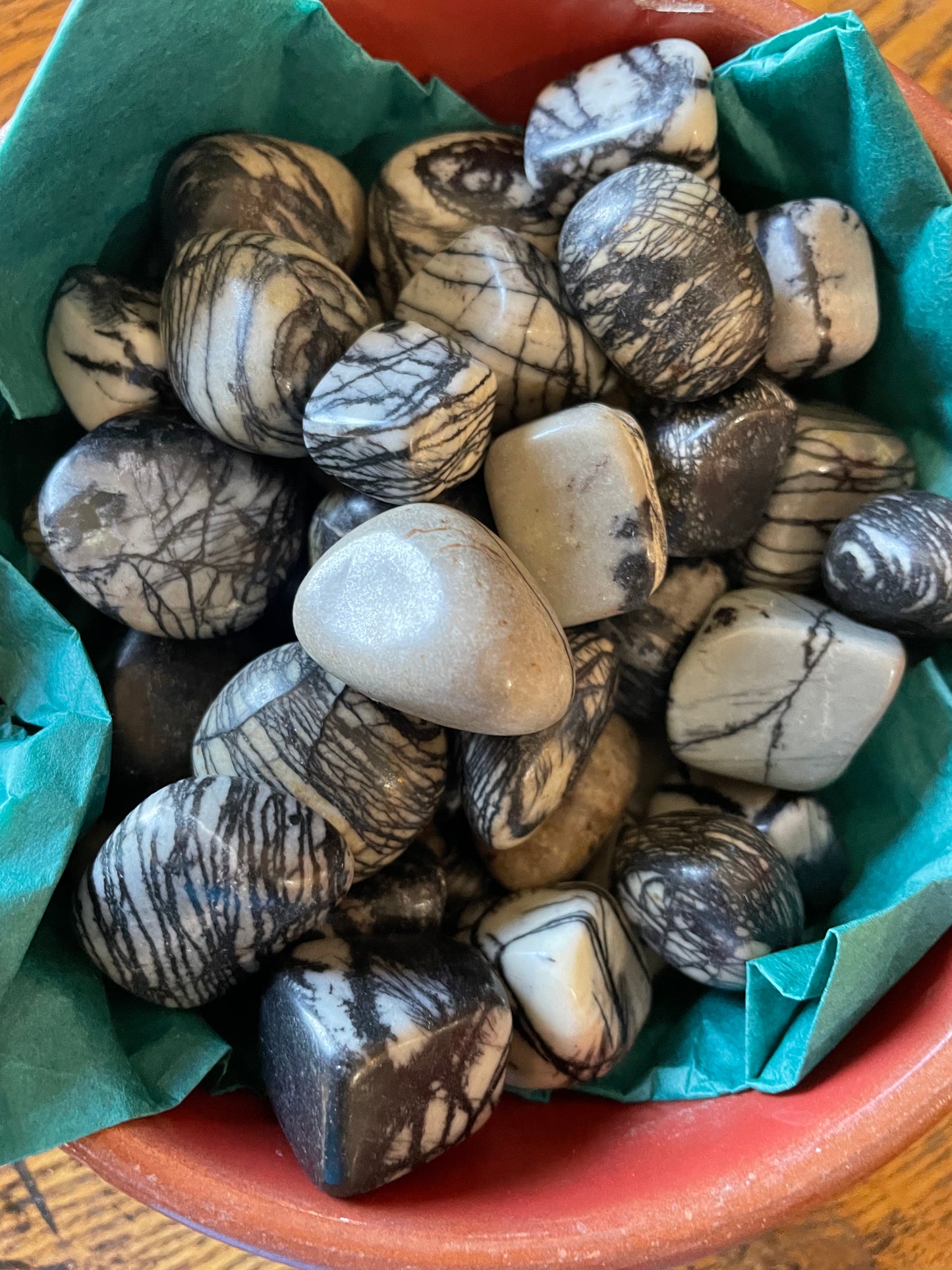 Spider Web Jasper - tumbled
