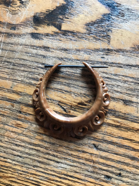 Carved Hoop Earring