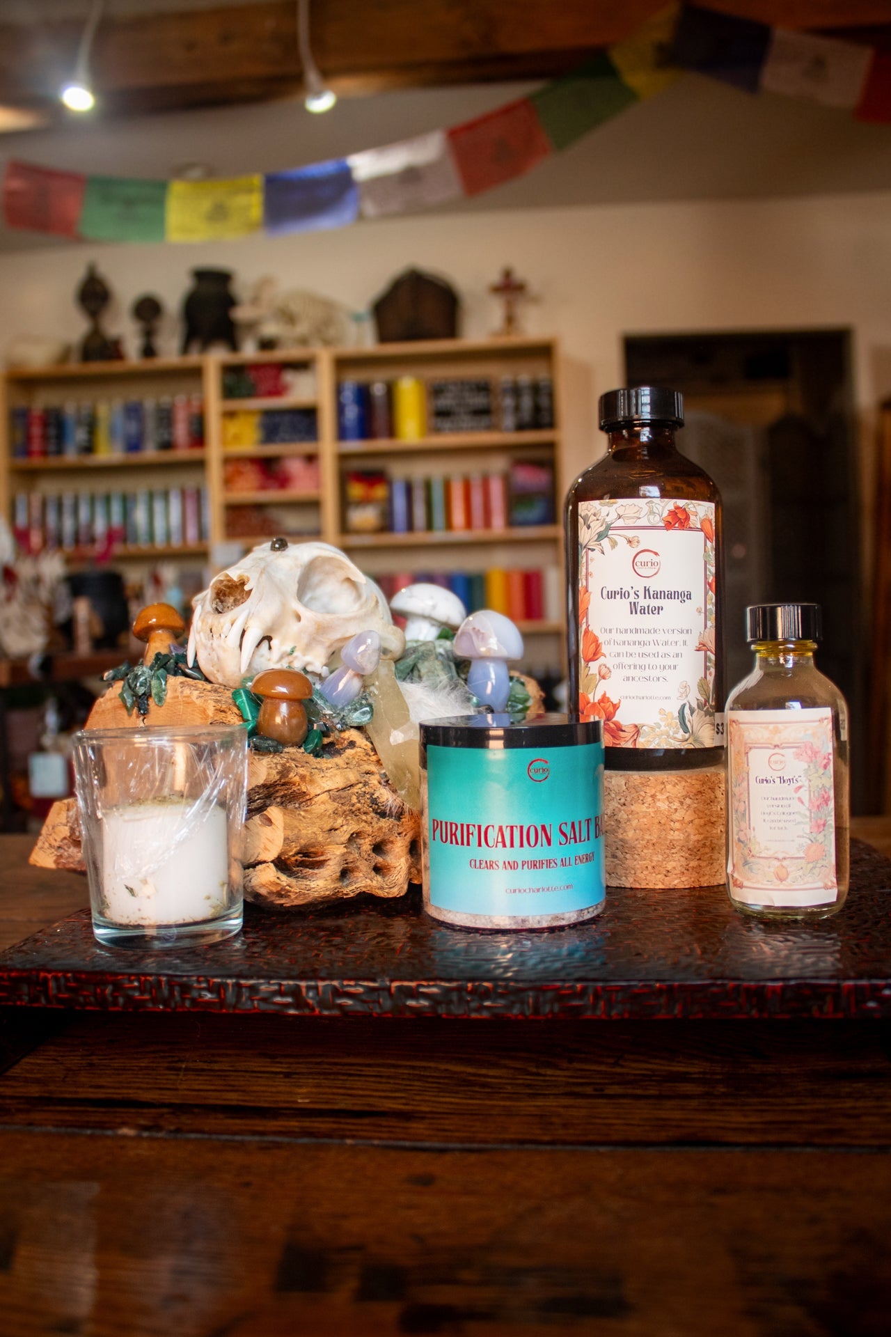 Group of curio-crafted products