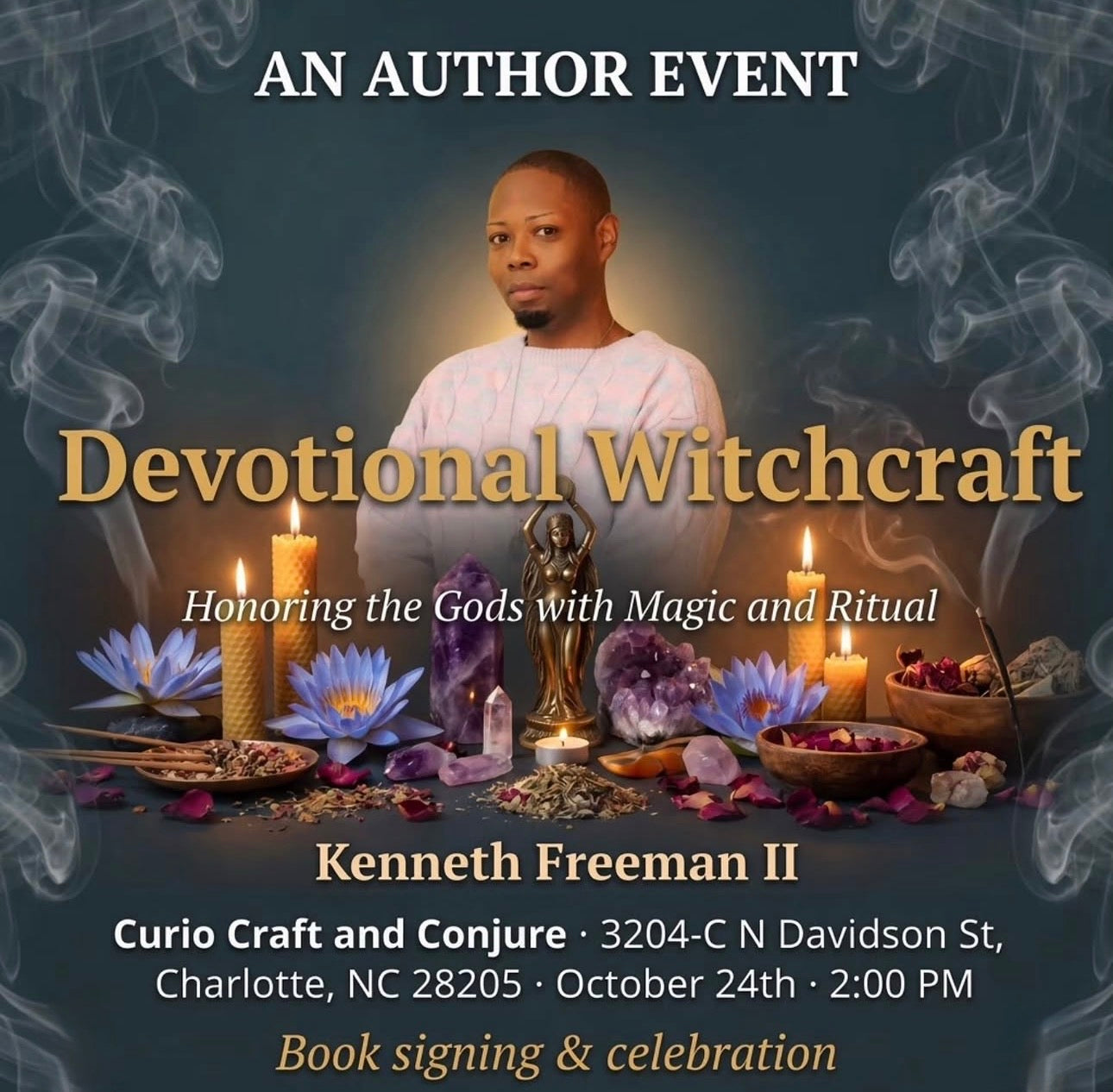 Author Book Signing with Kenneth Freeman II for Devotional Witchcraft Saturday 10/24 at 2pm