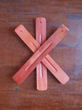 Orange Wood Incense Holder