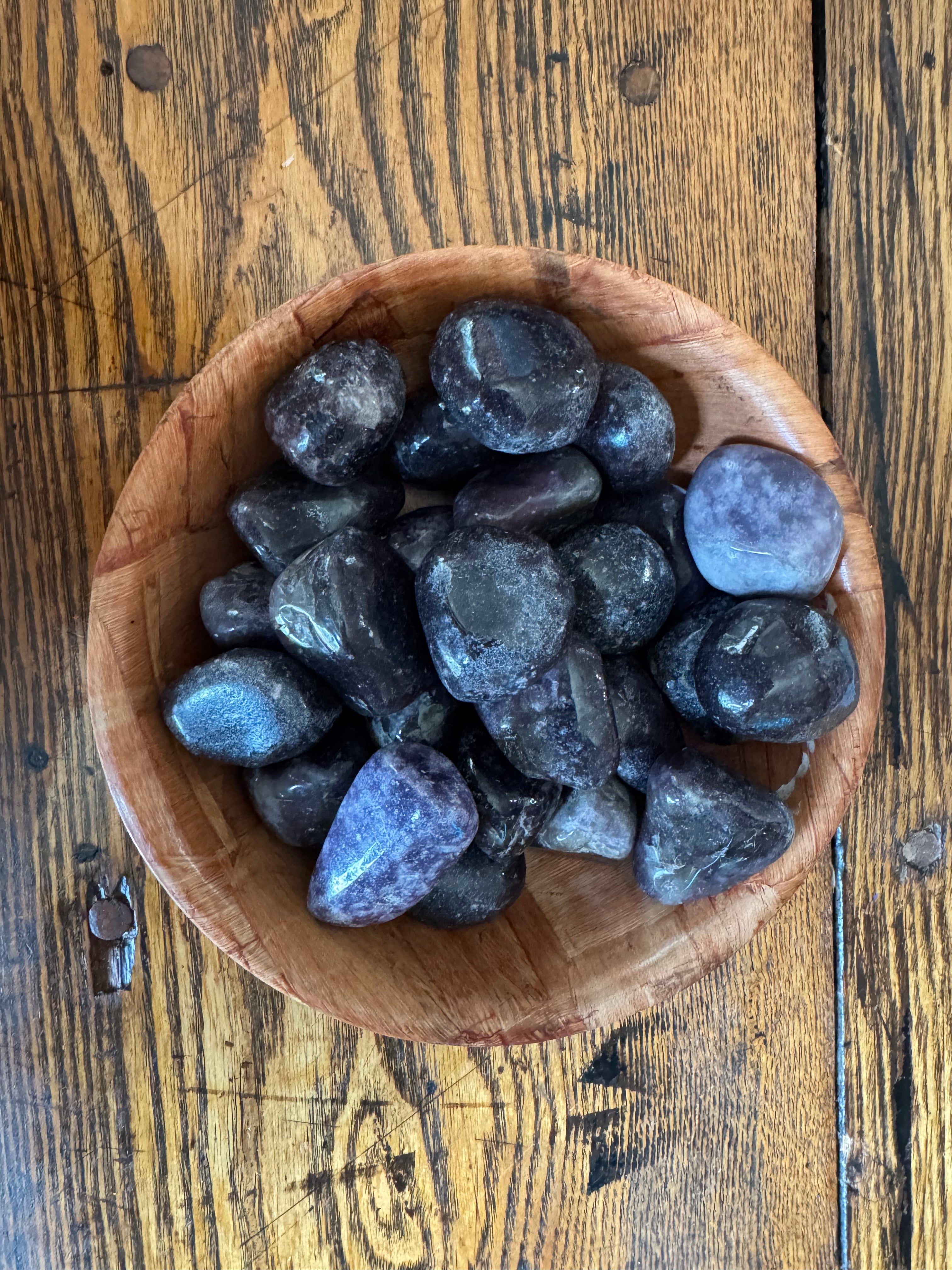 Lepidolite - tumbled- darker color