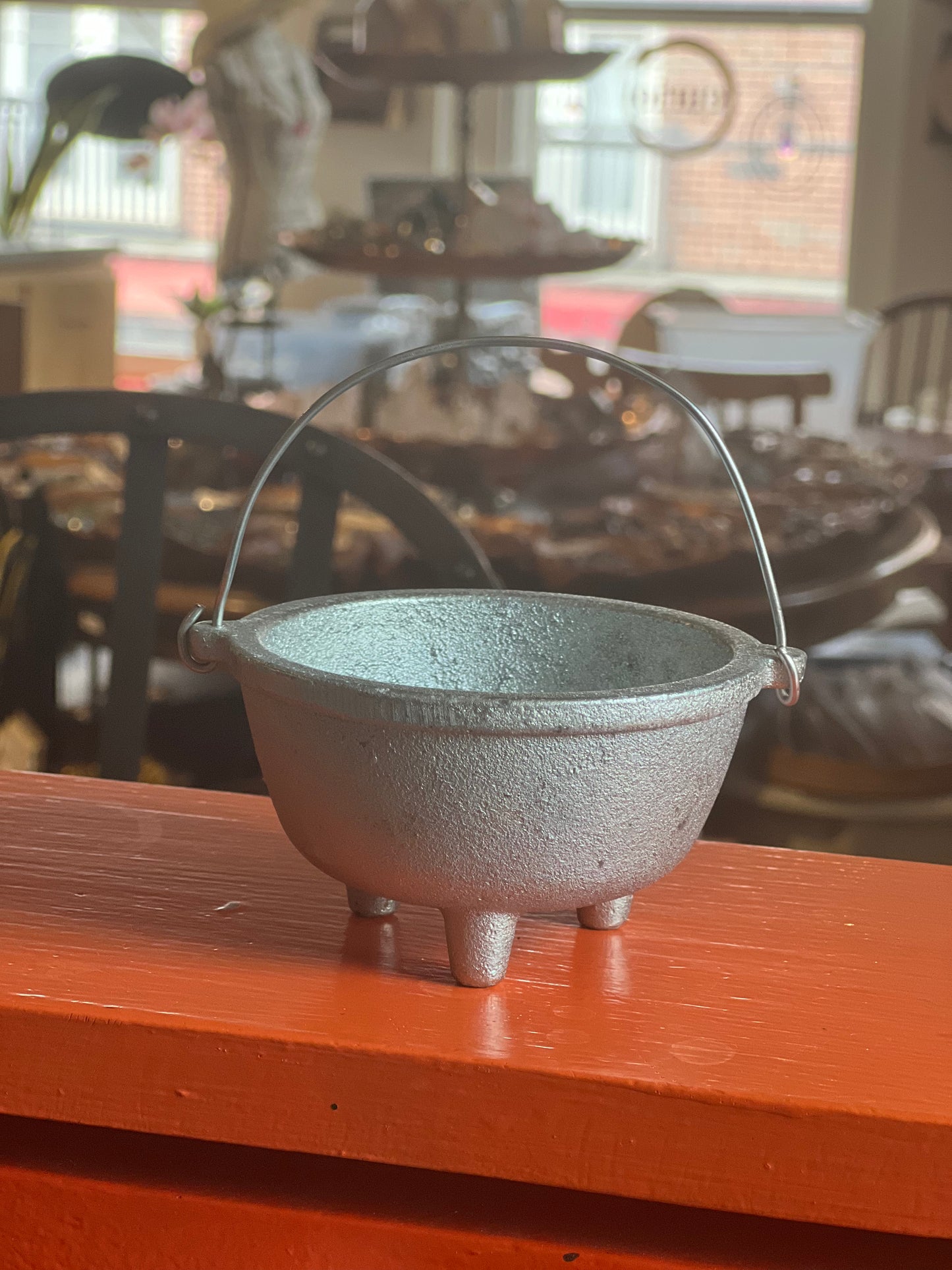 Silver Cast Iron Cauldron